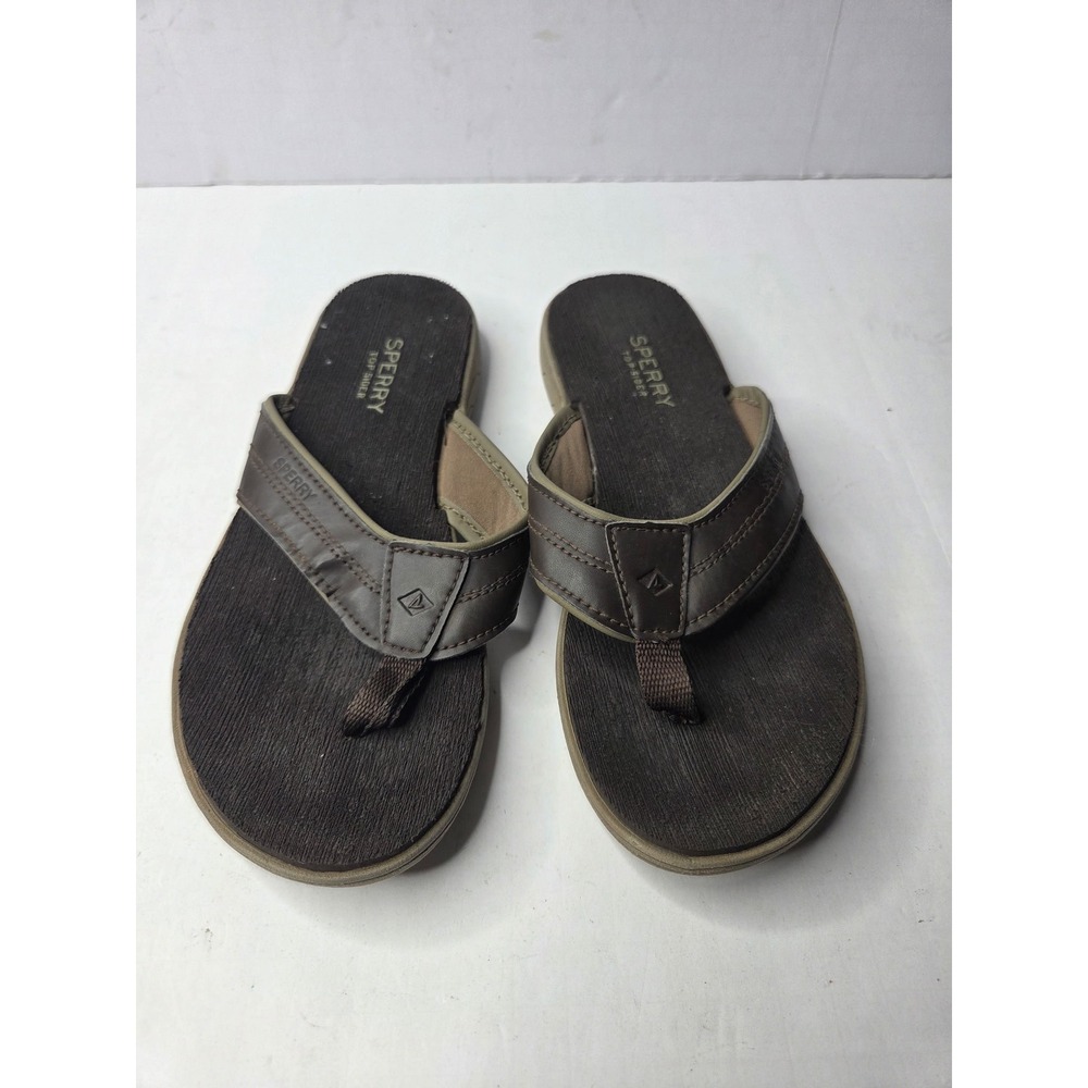 Sperry Top-Sider Tailslide Boys Brown Flip Flop Sandals Size 4M YB59758